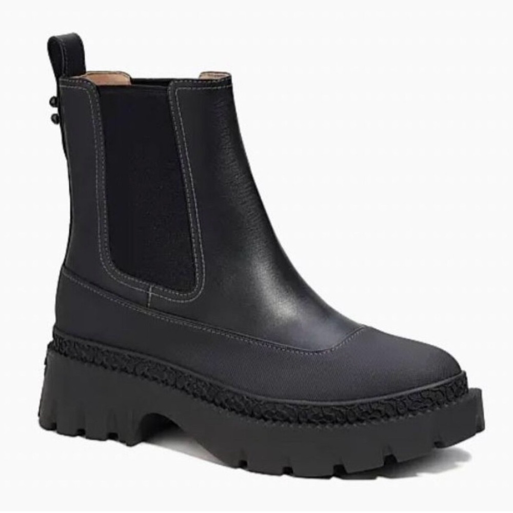 NEW Coach Bootie Jayla Leather Ankle Bootie Women's Black Chunky Size 9.5